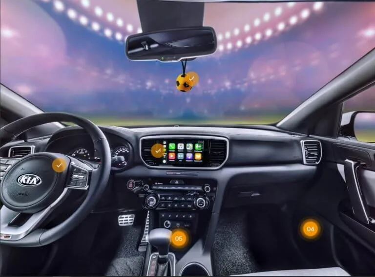 KIA Sportage: панорама салону 360 з підказками квесту